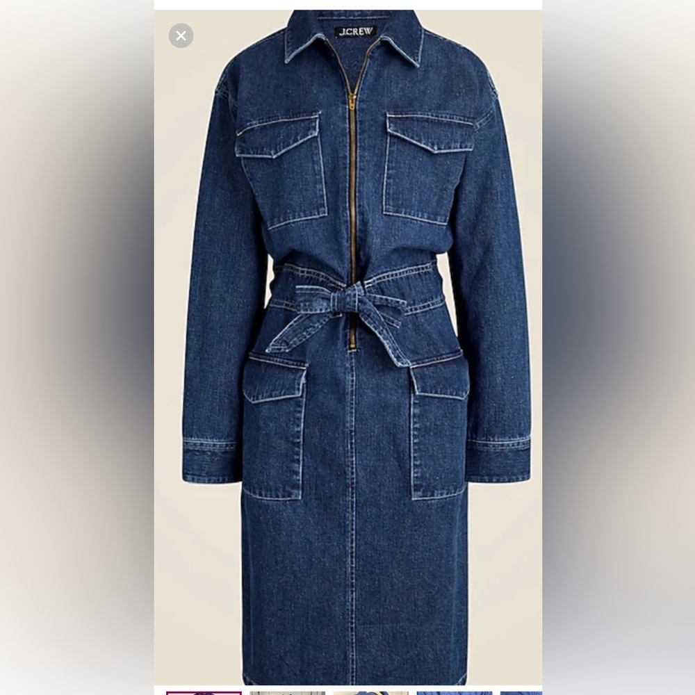 J. Crew Dark Blue Denim Utility Dress size 0